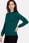 Zivame Soft Terry Fabric Knit Cotton Sweatshirt - Rain Forest — thumbnail 2
